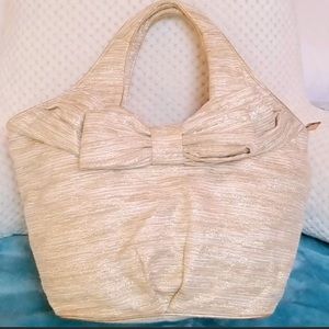 Perfect Kate Spade Woven Gold Thread Bow Purse